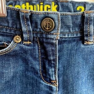 NEW Crewcuts Toothpick Girls Skinny Jeans, Cute ⚓️ Anchor Button, Fades